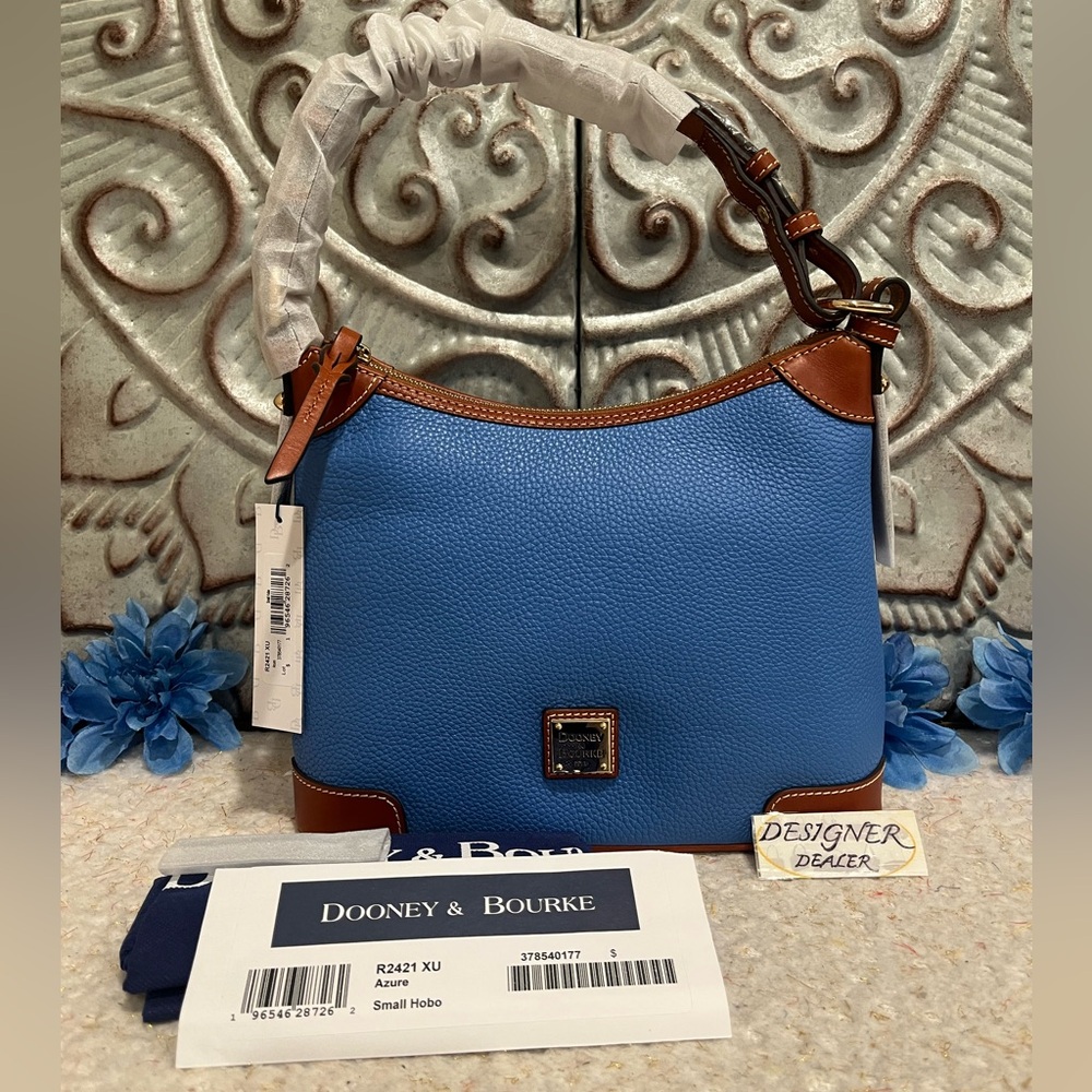 DOONEY BOURKE Pebble Grain Small Hobo Shoulder Bag NWT Azure